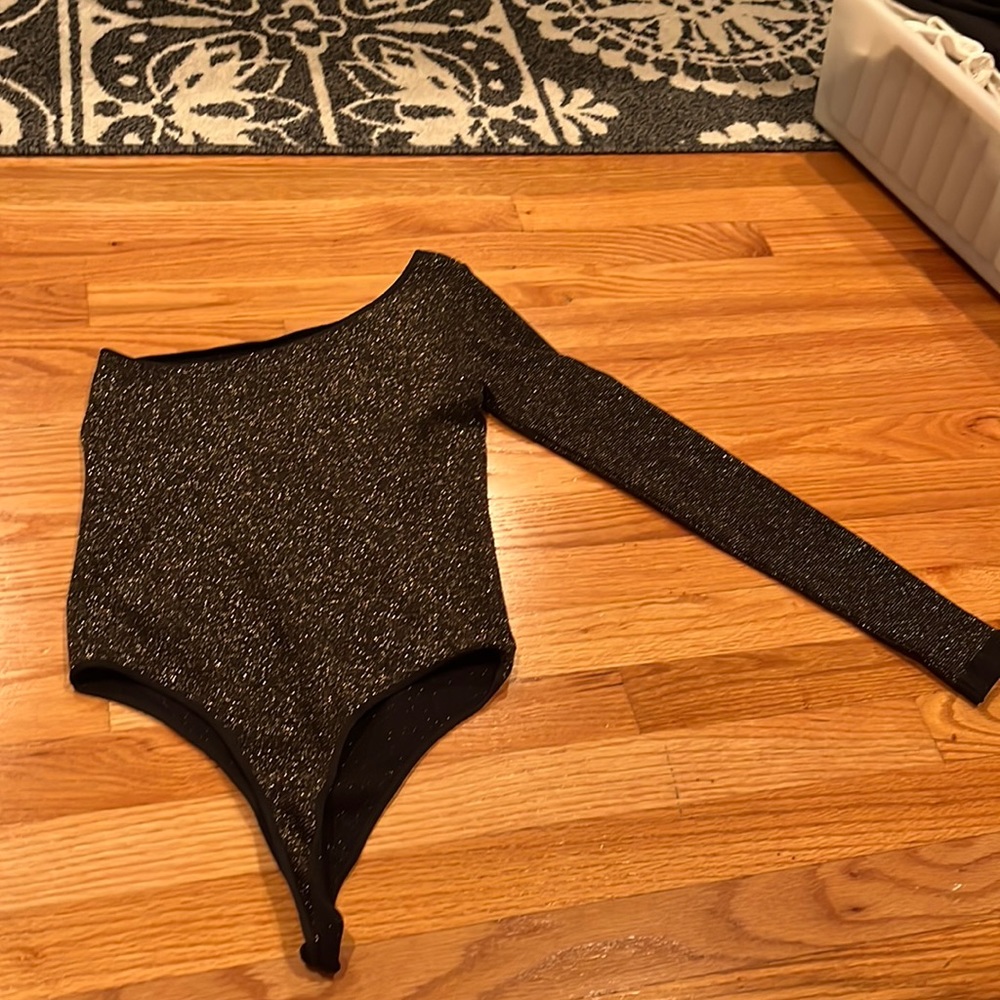 One Shoulder Body Suit glitter